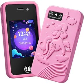 Kids Smart Phone Toy with 16GB SD Card & Drop-proof Silicon Case-3.0" Touchscreen, Dual Camera, MP3 & 14 Educational Games-Parental Control & Habit Tracker-Christmas Birthday Gift for Boys Girls in Kuwait