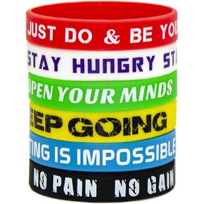 Inspirational Rubber Bracelets,Messages Motivation and Inspiration，Non-Toxic Hypoallergenic,Gifts for Men Ladies and Teens in Kuwait