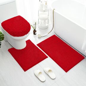 BYSURE Beige Bathroom Rugs Sets 3 Piece Non Slip Extra Absorbent Plush Chenille Soft Washable Bath Rugs and Mats Set in Saudi Arabia