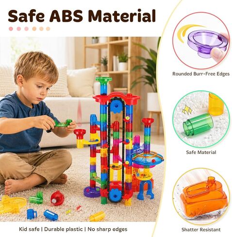 PRE-WORLD 171Pcs Motorized Elevator Marble Run with Glow Marbles for Kids in Kuwait
