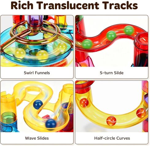 PRE-WORLD 171Pcs Motorized Elevator Marble Run with Glow Marbles for Kids in Kuwait