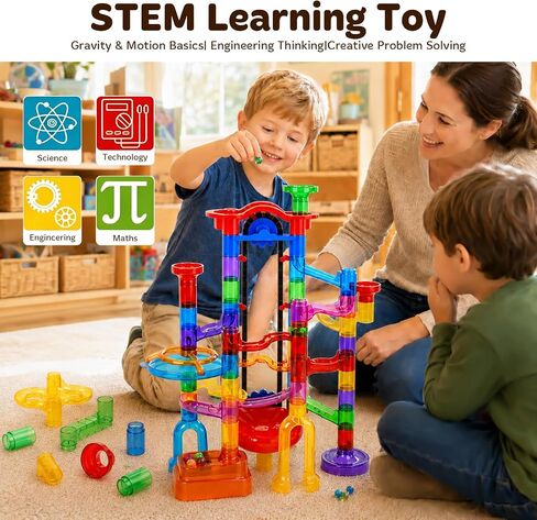 PRE-WORLD 171Pcs Motorized Elevator Marble Run with Glow Marbles for Kids in Kuwait