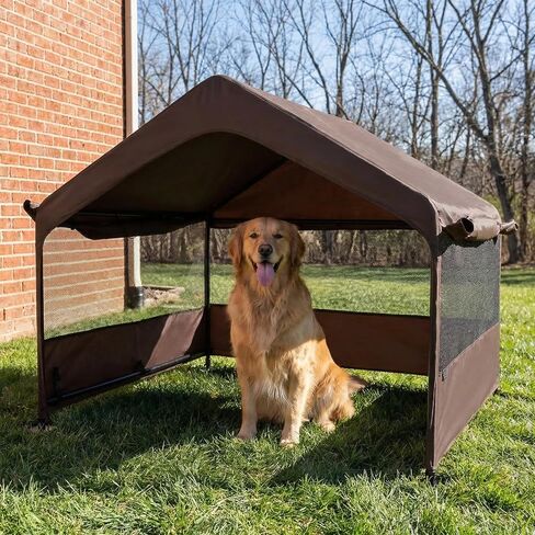 Outdoor Dog Tent, 4'x4'x3' Dog House Shade Shelter for Large Medium Pets in Kuwait