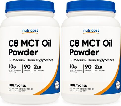 مسحوق زيت Nutricost C8 MCT 2 رطل (32 أونصة) - 95% مسحوق زيت C8 MCT in Kuwait