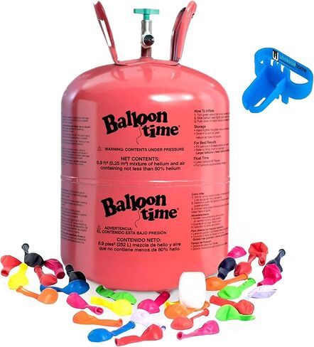 Helium Tank for Balloons At Home, 14.9 Cu Ft Helium Balloon Pump Kit with 50 Assorted Latex Balloons, White Curling Ribbon and Wholesalehome Balloon Tie Tool in Saudi Arabia