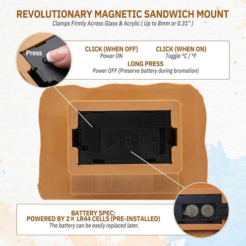 Magnetic Reptile Thermometer and Humidity Gauge，Rock in Saudi Arabia
