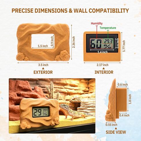 Magnetic Reptile Thermometer and Humidity Gauge，Rock in Saudi Arabia