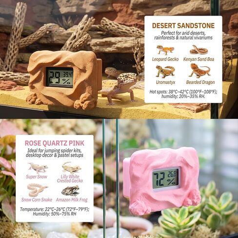 Magnetic Reptile Thermometer and Humidity Gauge，Rock in Saudi Arabia