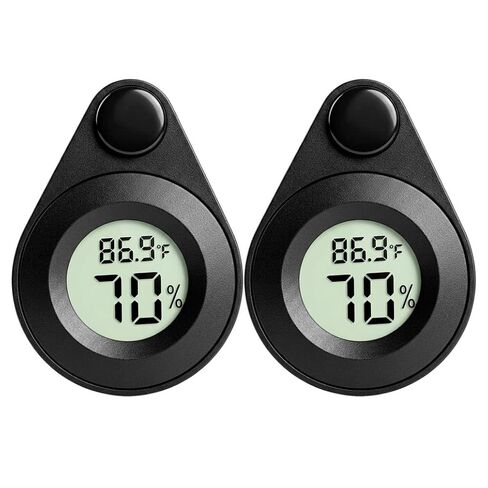 2Pcs Magnetic Reptile Thermometer and Humidity Gauge for Jumping Spider Enclosure Accessories Digital Thermometer Hygrometer for Reptile Tank, Gecko, Bearded Dragon (Teardrop-Shaped) in Kuwait