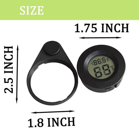 2Pcs Magnetic Reptile Thermometer and Humidity Gauge for Jumping Spider Enclosure Accessories Digital Thermometer Hygrometer for Reptile Tank, Gecko, Bearded Dragon (Teardrop-Shaped) in Kuwait