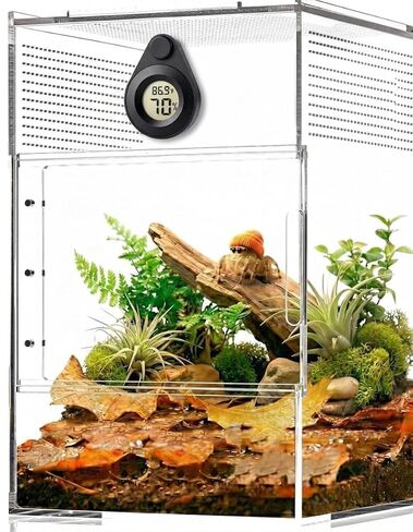 2Pcs Magnetic Reptile Thermometer and Humidity Gauge for Jumping Spider Enclosure Accessories Digital Thermometer Hygrometer for Reptile Tank, Gecko, Bearded Dragon (Teardrop-Shaped) in Kuwait