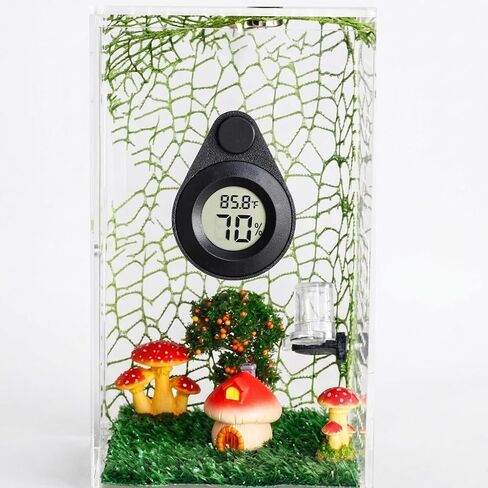 2Pcs Magnetic Reptile Thermometer and Humidity Gauge for Jumping Spider Enclosure Accessories Digital Thermometer Hygrometer for Reptile Tank, Gecko, Bearded Dragon (Teardrop-Shaped) in Kuwait