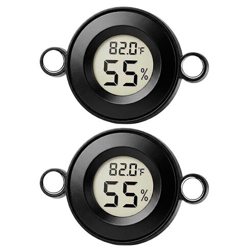 2PCS Magnetic Jumping Spider Enclosure Temperature and Humidity Monitor Digital Thermometer and Humidity Gauge for Reptile and Spider Tank Accessories (New Round) in Kuwait