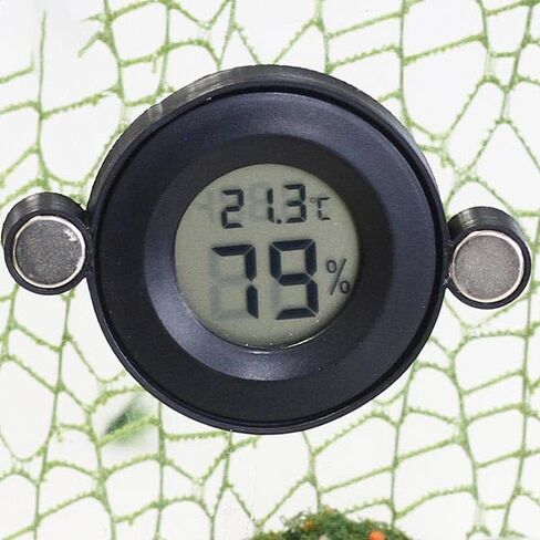 2PCS Magnetic Jumping Spider Enclosure Temperature and Humidity Monitor Digital Thermometer and Humidity Gauge for Reptile and Spider Tank Accessories (New Round) in Kuwait