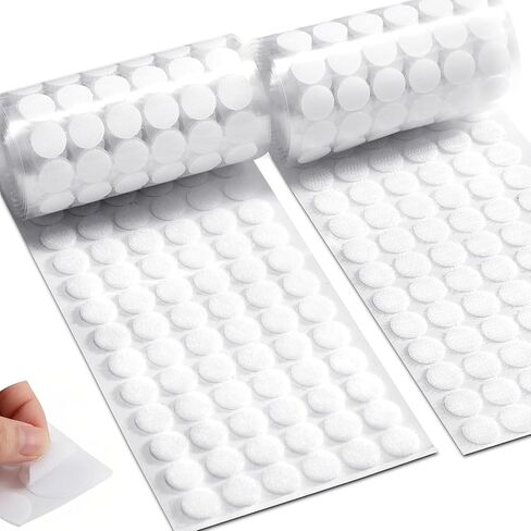 1000Pcs 1 inch Self Adhesive Hook and Loop Dots, Round Sticky Back Fasteners, Heavy Duty Fixing Circles for DIY Crafts Classroom Home Office White in Kuwait