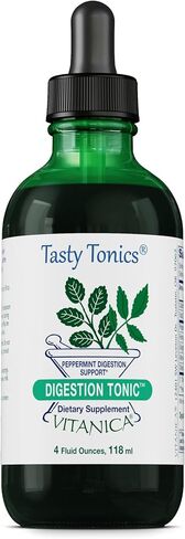 Vitanica Digestion Tonic, Gas, Bloating and Indigestion Relief Supplement, Improve Digestive Function & Gut Health, for Women & Men, Peppermint Oil Fennel Ginger & Aloe Vera Vegan, 4 Oz in Kuwait