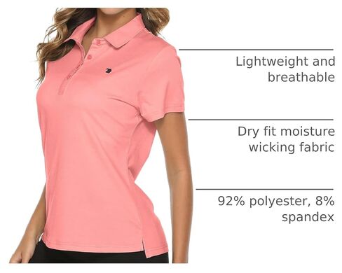 YSENTO Women Golf Shirts Dry Fit Short Sleeve Moisture Wicking Polo Shirts in Kuwait
