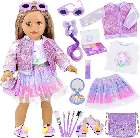 UNICORN ELEMENT American 18 Inch Doll Clothes & Makeup Accessories in Saudi Arabia