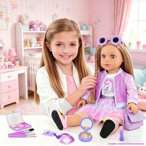 UNICORN ELEMENT American 18 Inch Doll Clothes & Makeup Accessories in Saudi Arabia