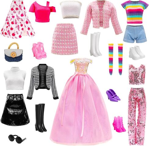 15 PCS 11.5 Inch Girl Dolls Stylish Doll Clothes Accessories Fashion Pack in Saudi Arabia