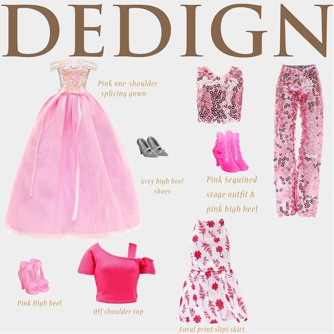 15 PCS 11.5 Inch Girl Dolls Stylish Doll Clothes Accessories Fashion Pack in Saudi Arabia