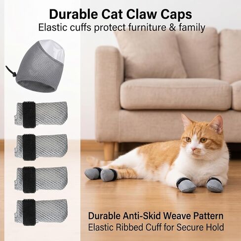Cat Muzzle Adjustable Anti-Bite Head Cover Breathable Cat Grooming Helmet Mask Kitten Gloves Mesh Prevent Protectors Pet Anti-Scratch Claw Boots for Cutting Nail Trimming Bathing Injections in Kuwait