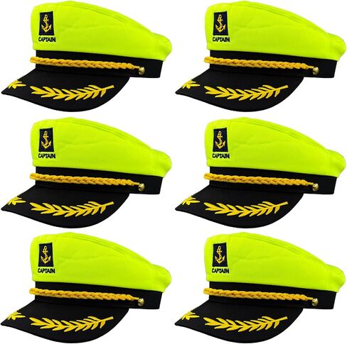6PC Yacht Captain Hat Nautical Themed Sailor Boat Ship Sailor Party Hats Navy Marines Admiral Cap… B095PRVQVJ in Kuwait