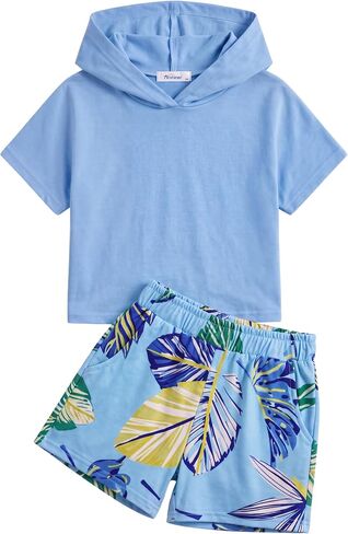 Arshiner Girls Tie Dye Two Piece Outfit Short Sleeve Pullover Crop Tops and Short Pants Sweatsuits Tracksuits in Saudi Arabia