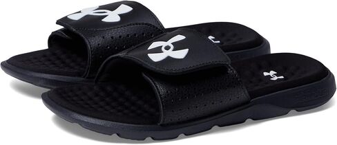 Under Armour Boys' Ignite Pro Slide, (001) Black / Black / White, 6, US in Saudi Arabia