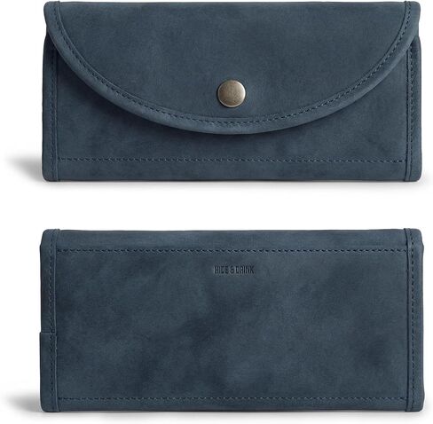 Hide & Drink, Snap Clutch Wallet for Women, Money Holder and Card Organizer with Zippered Pouch, Full Grain Leather, Handmade, Bourbon Brown in Kuwait