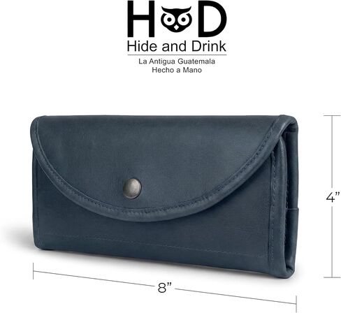 Hide & Drink, Snap Clutch Wallet for Women, Money Holder and Card Organizer with Zippered Pouch, Full Grain Leather, Handmade, Bourbon Brown in Kuwait