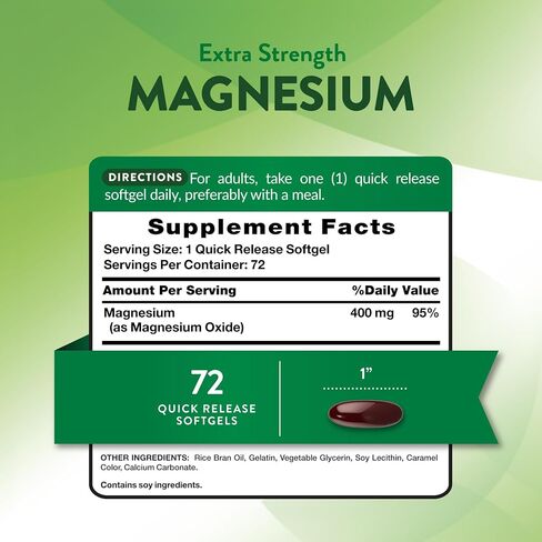 Nature's Truth Magnesium 400Mg Softgel، عدد 72، شفاف in Kuwait