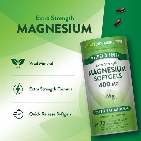 Nature's Truth Magnesium 400Mg Softgel، عدد 72، شفاف in Kuwait