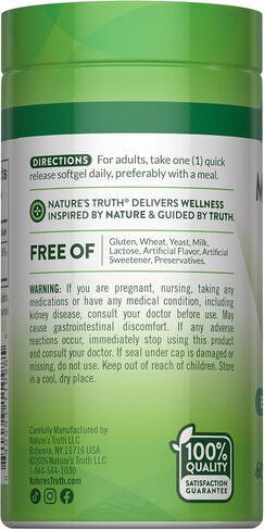 Nature's Truth Magnesium 400Mg Softgel، عدد 72، شفاف in Kuwait