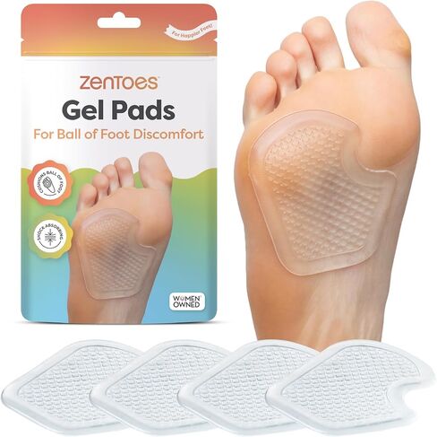 ZenToes Repositionable Gel Pads for Ball of Foot, Cushion Protect and Relieve Metatarsal, Sesamoid Pain - 2 Pairs in Kuwait