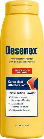 Desenex Anti-Fungal Foot Powder, Cures Most Athlete’s Foot, 2% Miconazole Nitrate, Helps Relieve Itching, Burning & Scaling, Attacks & Absorbs Moisture, AllDay Odor Control for Fresh Feet, 1.5ozBottle in Kuwait