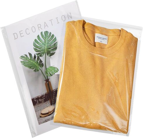Clear Self‑Sealing Cellophane Bags 10x13 Inches, 100Pack Clear Plastic Poly Shipping Bags with Reinforced Edge for Small Business Packaging Clothing, Shirts, Decorative Wrappers & Artwork in Kuwait