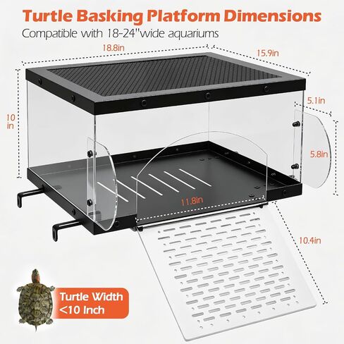AZV XLarge Turtle Basking Platform for 18-24'' Wide Aquariums 75/90/100 Gal in Kuwait