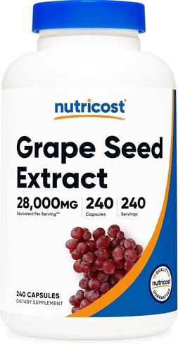 Nutricost Grape Seed Extract 28,000mg, 240 Capsule - Non-GMO, Gluten Free, Vegetarian Friendly in Saudi Arabia