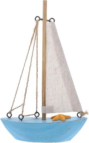 POPETPOP Mediterranean Sailboat Wooden for Figurine Blue, Sailing Lovers in Kuwait