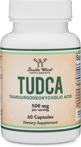 TUDCA Bile Salts Liver Support Supplement, 500mg Servings, Liver and Gallbladder Cleanse Supplement (60 Capsules, 250mg) Genuine Bile Acid TUDCA with Strong Bitter Taste by Double Wood in Saudi Arabia