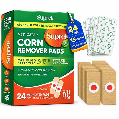 Corn Removers for Feet & Toes with Salicylic Acid, Corn Removers for Toes Pads, Foot Corn Remover & Callous Remover, 24 Pack in Saudi Arabia