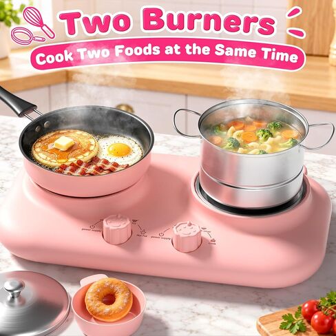 Gotoofun Kids Cooking Set Real, Dual Burner Mini Kitchen, Ages 8-12, Pink in Kuwait