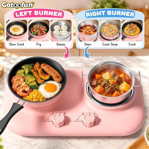 Gotoofun Kids Cooking Set Real, Dual Burner Mini Kitchen, Ages 8-12, Pink in Kuwait