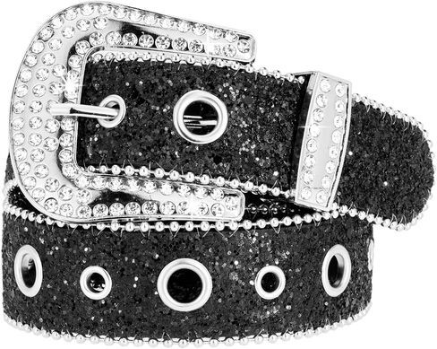 Womens Vintage Rhinestone Belt Western Cowgirls Style Sequin Diamond Bling Belts for Jeans Dress Pants in Kuwait