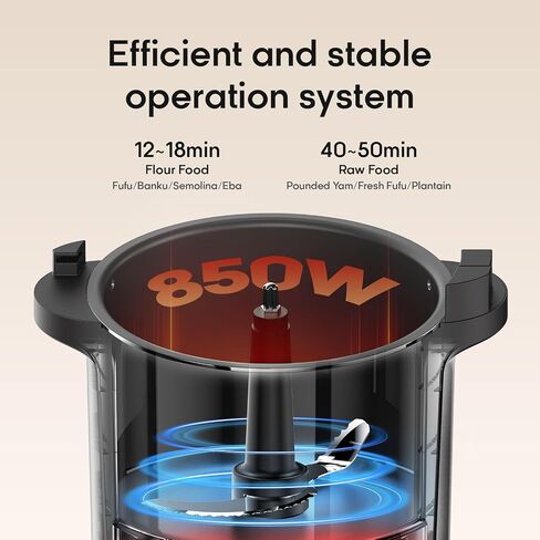 Syinix Swallow Maker Pro, Automatic Fufu Machine, Pounded Yam Maker, 5L African Food Maker with One-Touch Cooking, Non-Stick Pot for Eba, Semolina, Ugali, Banku & Konkonte, 850W Heating, 110V in Saudi Arabia