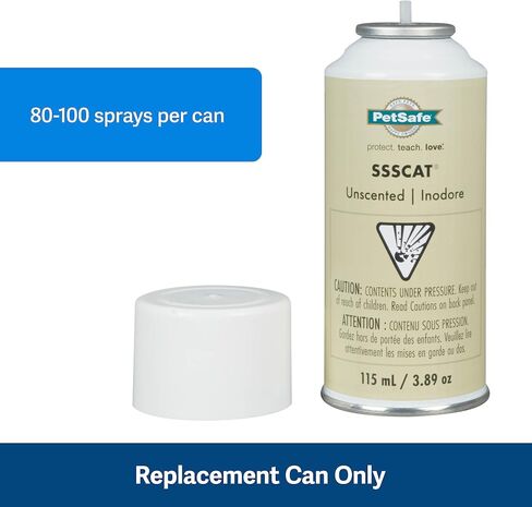 PetSafe SSSCAT Automatic Spray Pet Deterrent Replacement Can - Contactless Behavior Correction - Motion Sensor Air Burst - Only Compatible with First-Generation SSCAT Spray Deterrent System in Kuwait