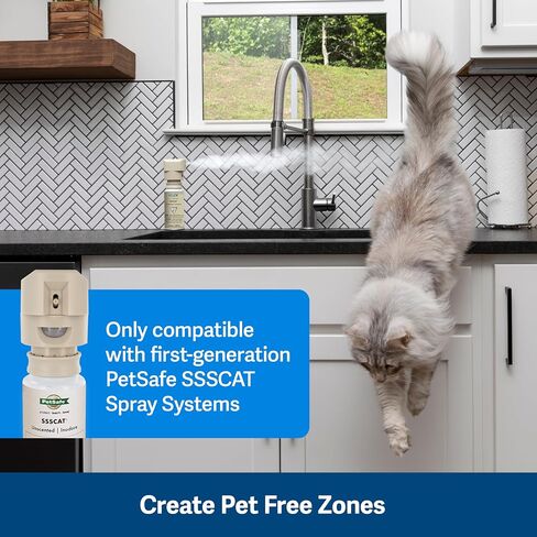 PetSafe SSSCAT Automatic Spray Pet Deterrent Replacement Can - Contactless Behavior Correction - Motion Sensor Air Burst - Only Compatible with First-Generation SSCAT Spray Deterrent System in Kuwait