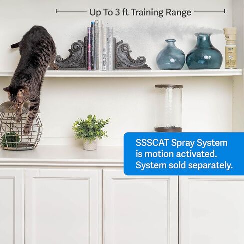 PetSafe SSSCAT Automatic Spray Pet Deterrent Replacement Can - Contactless Behavior Correction - Motion Sensor Air Burst - Only Compatible with First-Generation SSCAT Spray Deterrent System in Kuwait