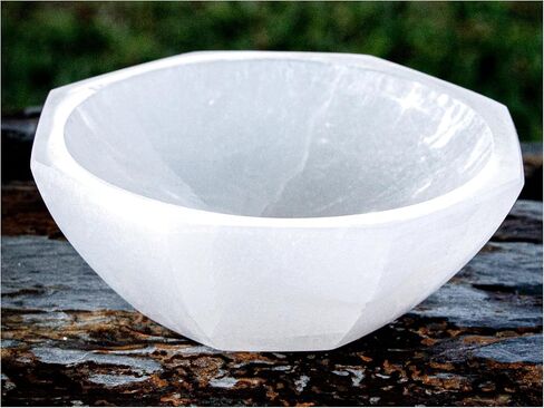 Om Zone Selenite Bowl 6" Oval Moroccan Selenite Polished Crystal Charging Station for Cleansing and Charging Crystals and Collection of Crystals and Healing Stones in Kuwait